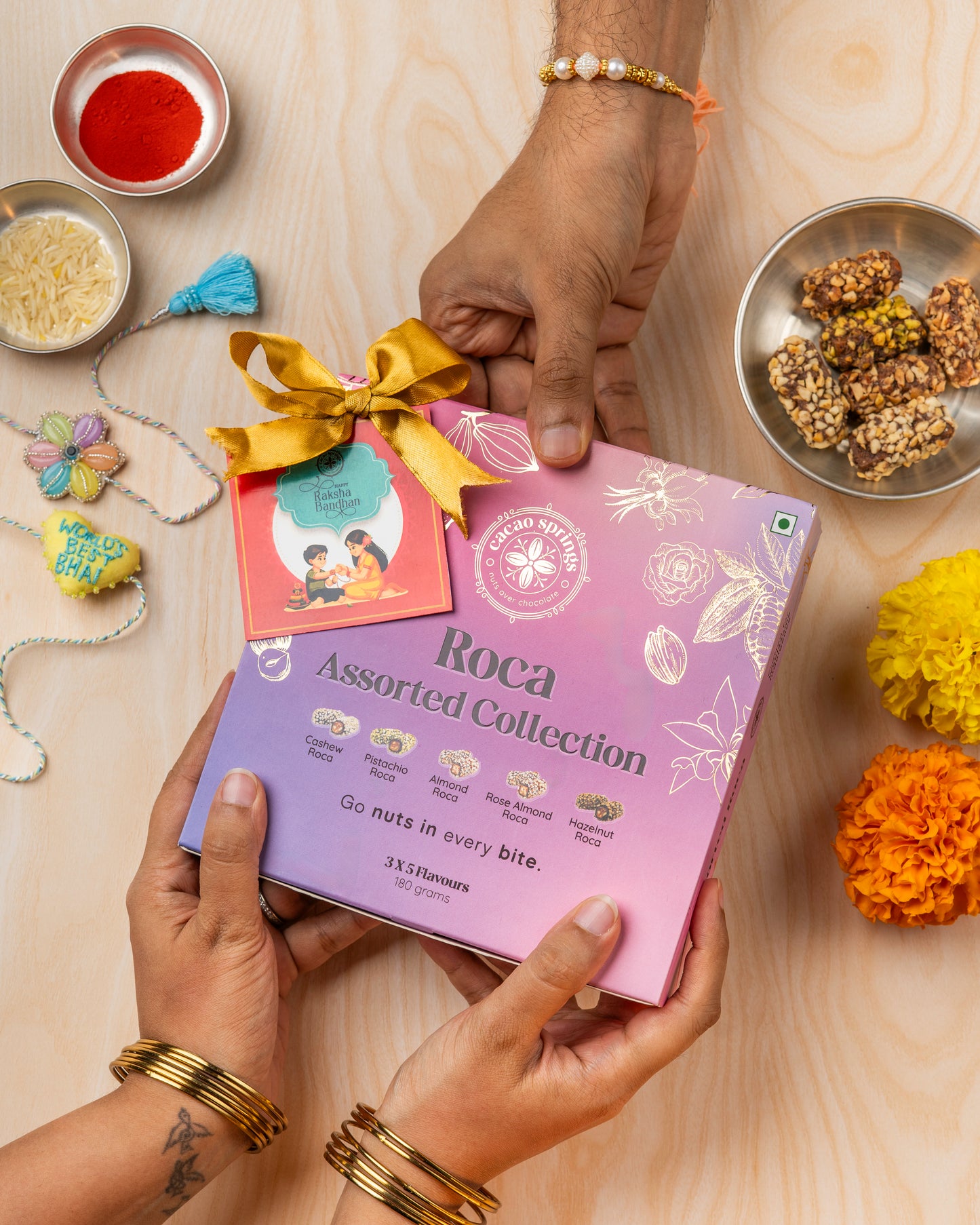 Cacao Springs Rakhi Gift Roca Assorted Collection 180gm(15pcs)
